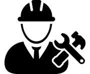 Icon of a contractor holding tools